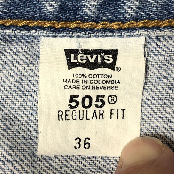 Levi's 505 Vintage Regular Fit Shorts Men's Size 36 Jhorts Light Wash Cotton - Picture 3 of 10